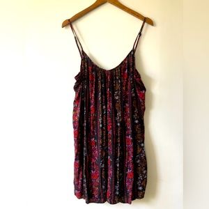 Volcom Red Floral Mini Swing Dress- Size Medium